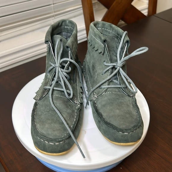 OLIBERTE Green Suede Hirari Moccasins Booties Made In Africa Women’s Size 39 - Picture 14 of 17